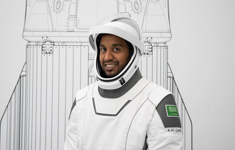 Mr Al Qarni gets suited up for spaceflight