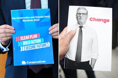 The Conservative and Labour party manifestos. PA