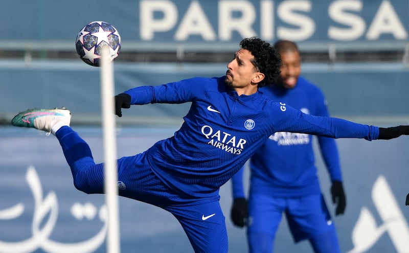 Marquinhos during training on Monday. AFP