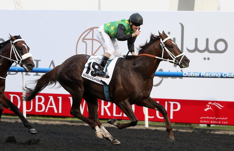 Variety Club won the Godolphin Mile at the Meydan Racecourse on Saturday. Pawan Singh / The National