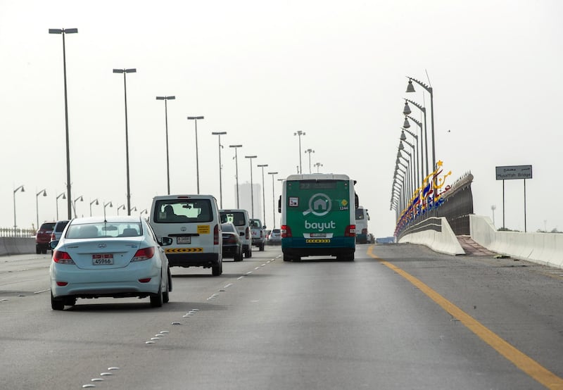 Abu Dhabi, United Arab Emirates, July 25, 2019. Salik toll gates-AUH.--   Musaffah Bridge.
Victor Besa/The National
Section:  NA
Reporter: