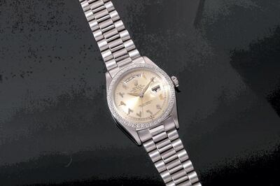 A Rolex with Eastern Arabic numerals is part of the auction. Photo: Christie's 