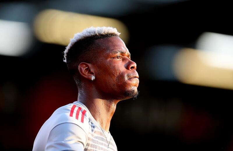 BOURNEMOUTH, ENGLAND - APRIL 18: Paul Pogba of Manchester United before the Premier League match between AFC Bournemouth and Manchester United at Vitality Stadium on April 18, 2018 in Bournemouth, England. (Photo by Catherine Ivill/Getty Images)