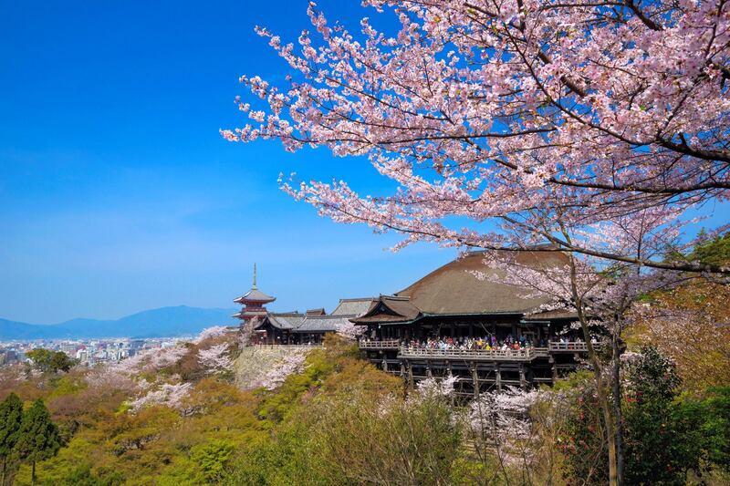 Japan, Kinki Region, Hyogo Prefecture, View of Kiyomizu-dera temple. (Photo by: JTB Photo/UIG via Getty Images)