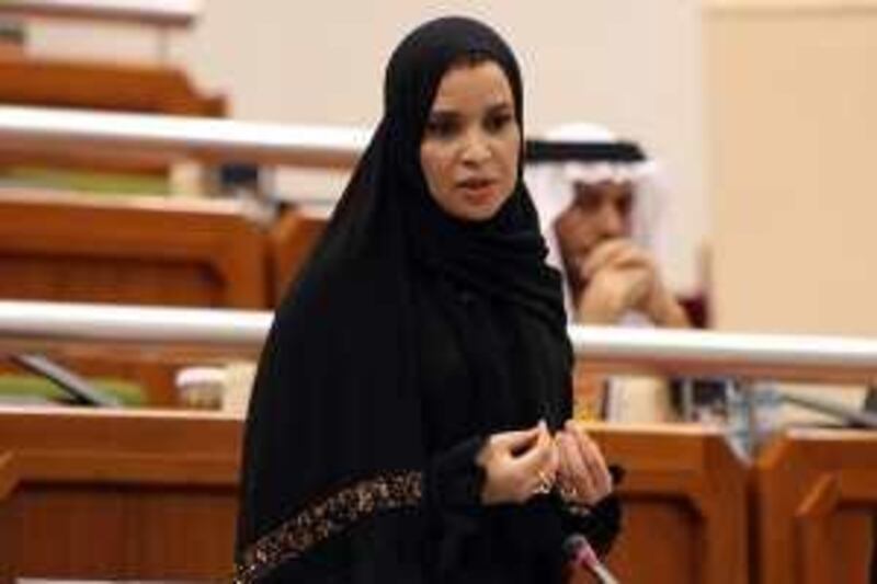 ABU DHABI. 20th Jan.2009. FEDERAL NATIONAL COUNCIL. Dr.Amal al Qubaisi speaking at the Federal National Council media law debate  yesterday(tues). Stephen Lock  /  The National.   *** Local Caption ***  SL-federal-010.jpg