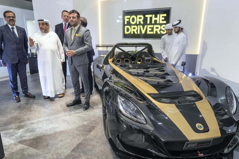 ABU DHABI, UNITED ARAB EMIRATES. 24 APRIL 2019. Opening of the new Lotus car showroom in Abu Dhabi. (Photo: Antonie Robertson/The National) Journalist: None. Section: National.