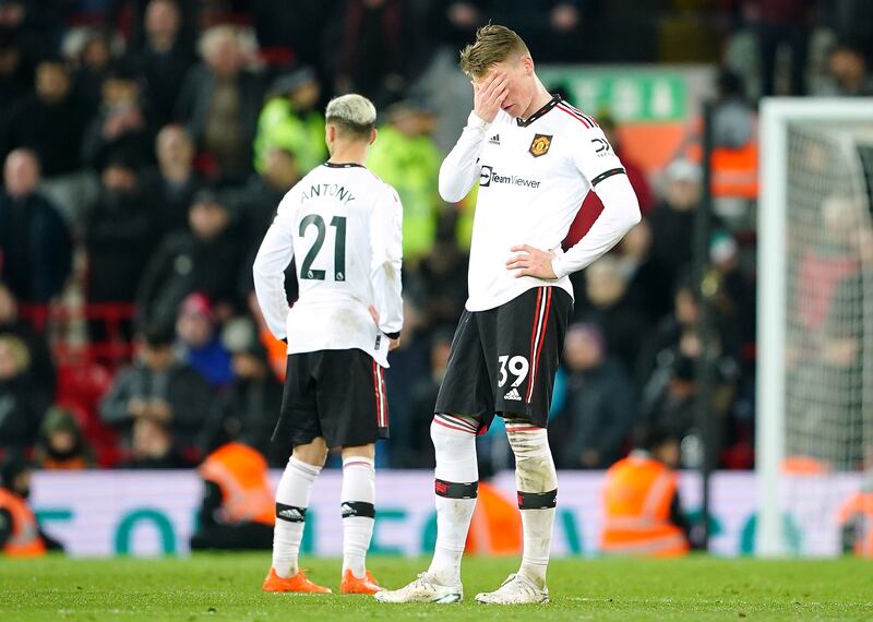 SUBS: Scott McTominay (Fred 57’) – 2. Booked for a tackle on Gapko. He won the ball but then lifted his studs. Shot deflected off him for Liverpool’s fourth. PA