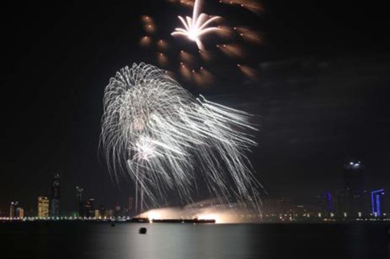 Fireworks will return to the Corniche in Abu Dhabi as the UAE celebrates its 41st National Day. Ravindranath K / The National