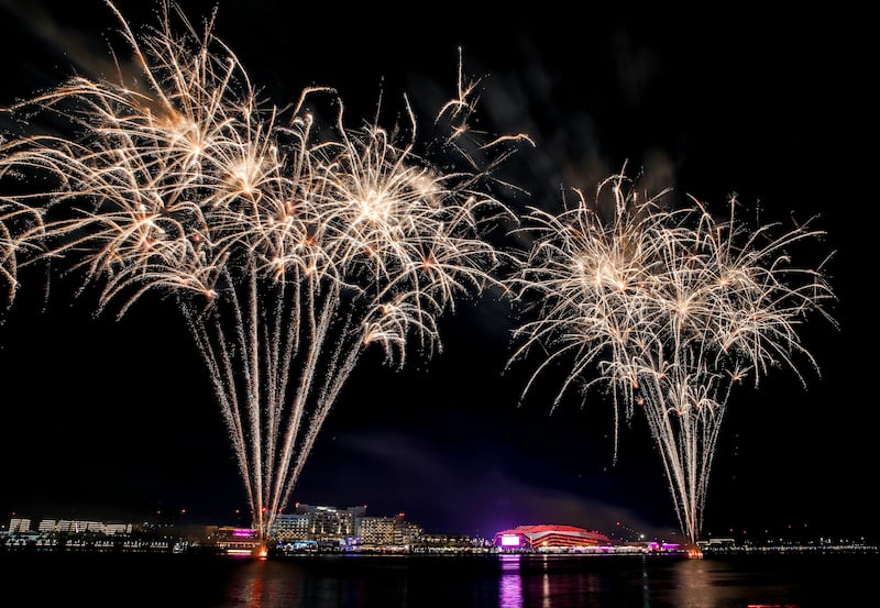 The fireworks display at Yas Island. Victor Besa / The National