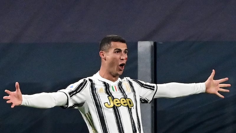 Ronaldo celebrates his second. AFP