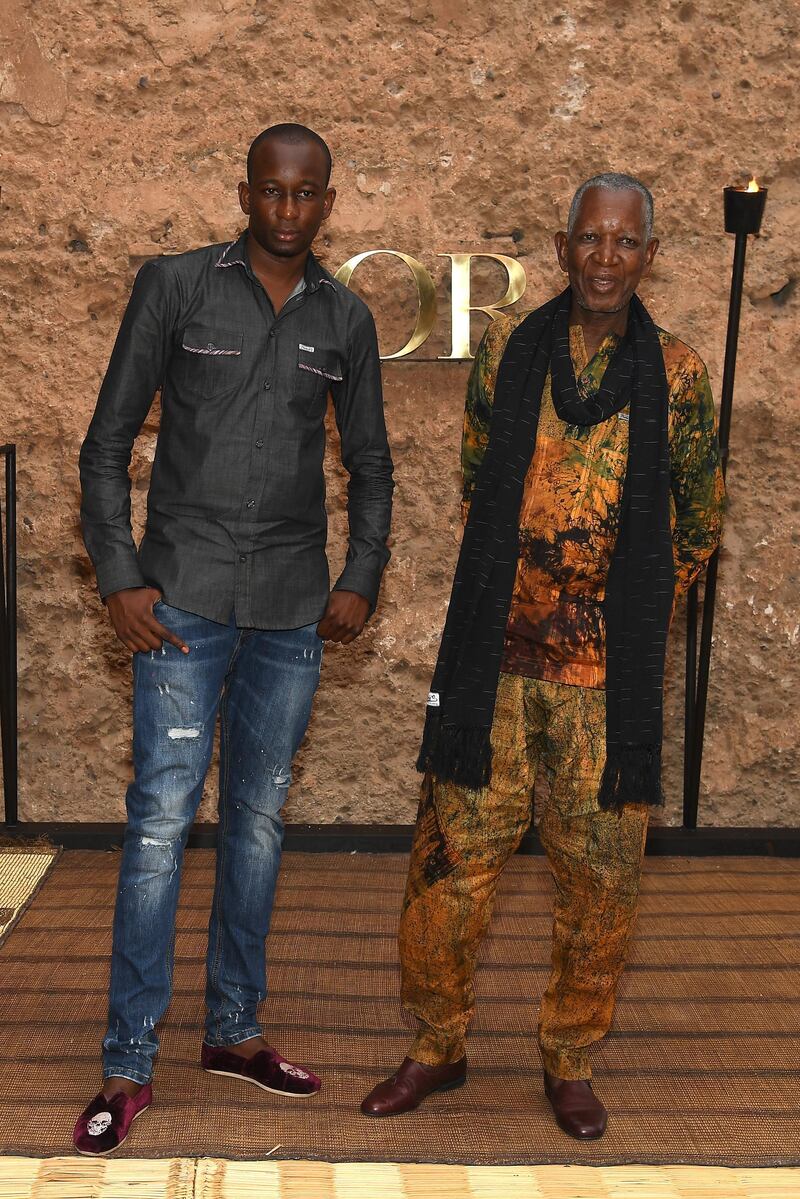 Stylist Pathe'o (right) attends the Christian Dior Cruise 2020 show in Marrakech. Getty Images