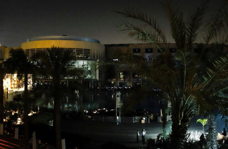 Lights appeared to be out inside and outside the mall, which is one of the world’s largest shopping centres. AFP