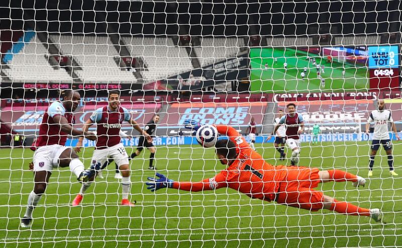 Michail Antonio - 8: Continued his fine run of scoring against Spurs when he bundled in from close range after Lloris kept out his first attempt. AFP