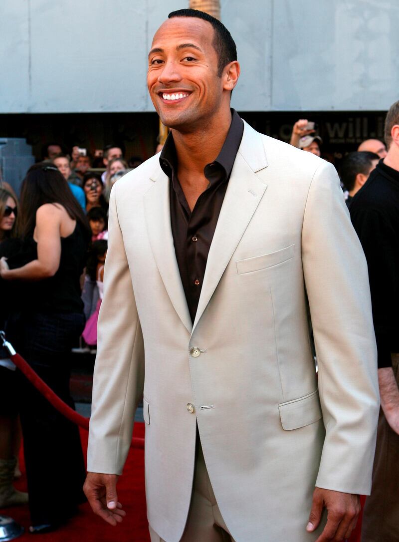 epa01129362 US actor Dwayne 'The Rock' Johnson arrives for the 'The Game Plan' film premiere in Hollywood California, USA, 23 September 2007.  EPA/ADAM DAVIS
