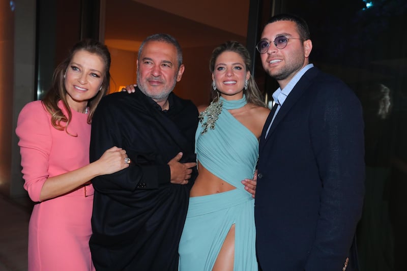 Claudine Saab, Elie Saab and the newlyweds at the dinner at the Saab home the night after the wedding. Photo: ParAzar