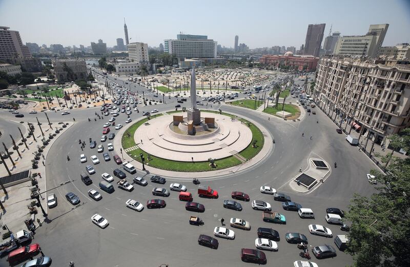 The traffic circle at the centre of Tahrir Square in Cairo, Egypt. EPA
