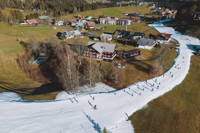 A lack of snow in Switzerland and Austria has affected ski slopes in the Alps. AFP