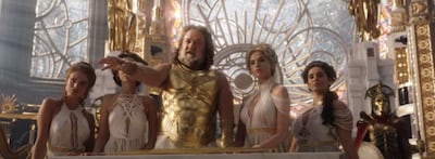 Russell Crowe plays Zeus in the film. Photo: Marvel Studios