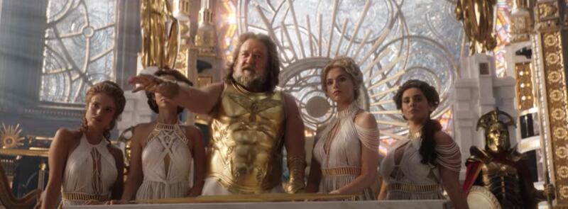 Fellow Oscar-winning actor Russell Crowe as Zeus.
