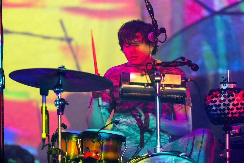 Noah Lennox of Animal Collective performs on stage in Los Angeles. Paul A Hebert / Invision / AP Photo