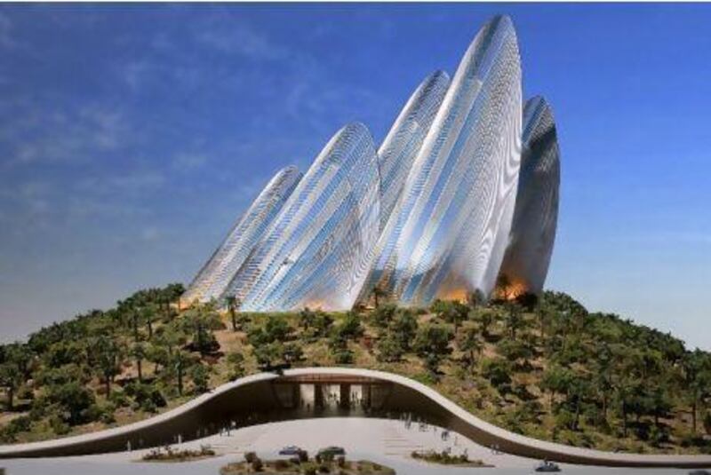 A computer rendering of the Zayed National Museum to be built on Saadiyat Island in Abu Dhabi. The museum will be one of several innovative structures to be built in the city's new arts district.