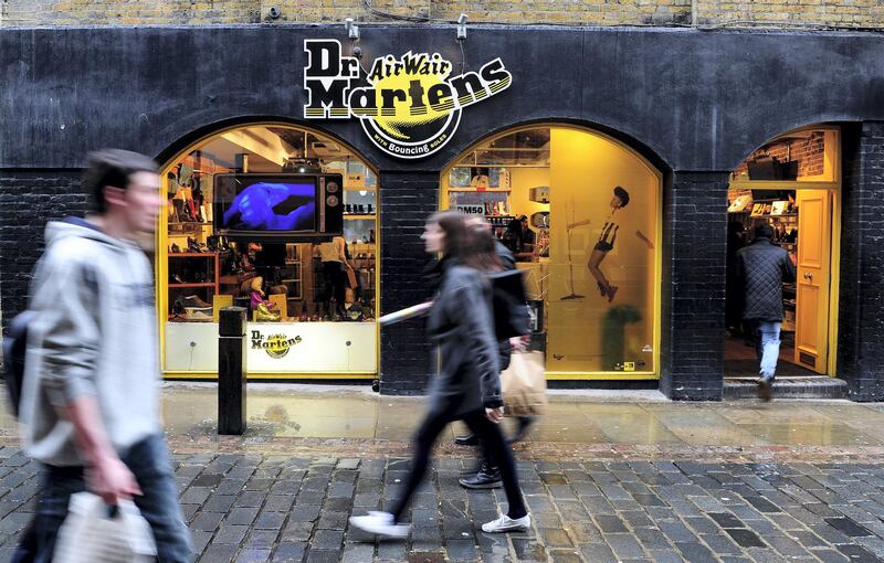 LONDON, ENGLAND - APRIL 01:  A general view outside the Dr. Martens Central London Store on its 50th Birthday on April 1, 2010 in London, England. Dr. Martens have sold more than 100million pairs since their launch on April 1, 1960.  (Photo by Gareth Cattermole/Getty Images)