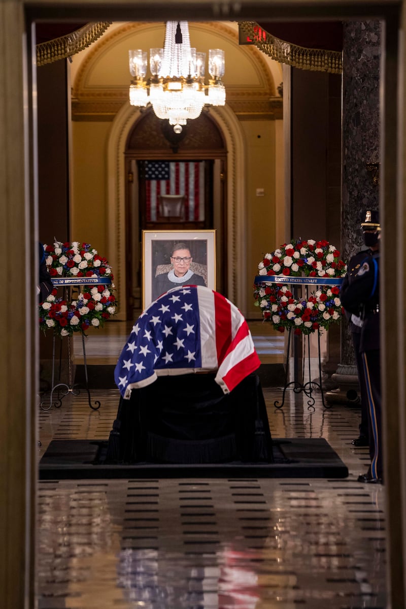 After her death, Ginsburg lay in state at the US Capitol on September 25, 2020. Photo: Senate Democrats