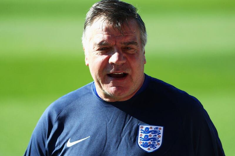 Sam Allardyce conducts a training session last week at St George's Park. Matthew Lewis / Getty Images / August 30, 2016 