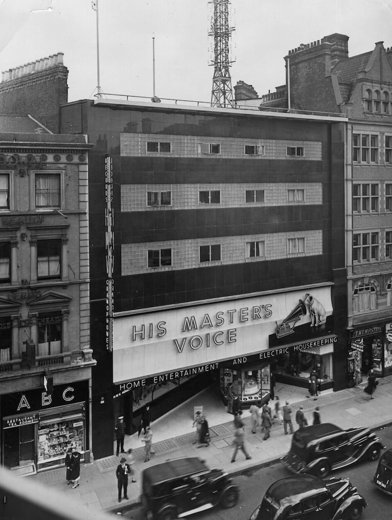 The HMV (His Masters Voice) Home Entertainment and Electric Housekeeping shop in London's Oxford Street in July 1939. Getty Images