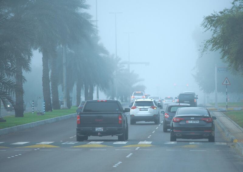 Abu Dhabi, United Arab Emirates, December 6, 2020.   Foggy morning at the central Abu Dhabi.
Victor Besa/The National
Section:  NA
For:  Standalone/Stock Images