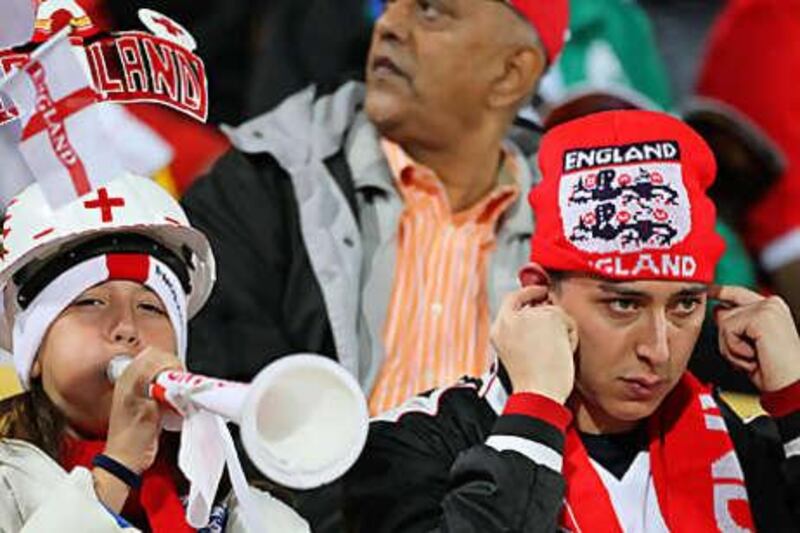 Fans in the stands at World Cup matches in South Africa are assaulted by the noise of vuvuzelas.