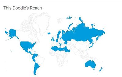 This map from Google shows where the Omar Sharif doodle is being shown.