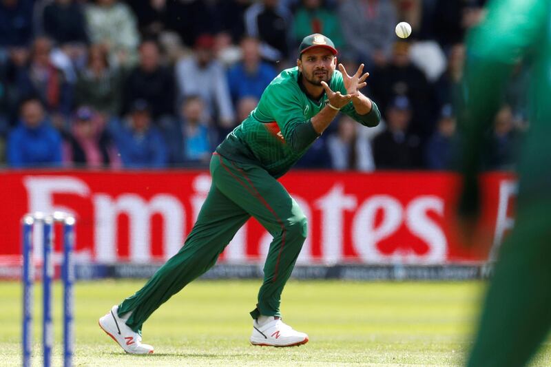 Cricket - ICC Cricket World Cup - England v Bangladesh - Cardiff Wales Stadium, Cardiff, Britain - June 8, 2019   Bangladesh's Mashrafe Mortaza in action   Action Images via Reuters/John Sibley