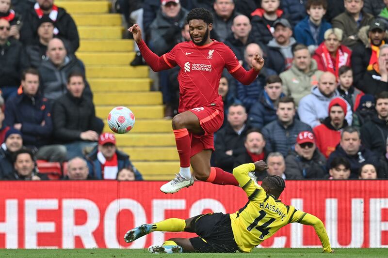 Right-back: Joe Gomez (Liverpool) – Stood in for Trent Alexander-Arnold and produced a cross the regular would be proud of to set Diogo Jota up for the opener against Watford. AFP