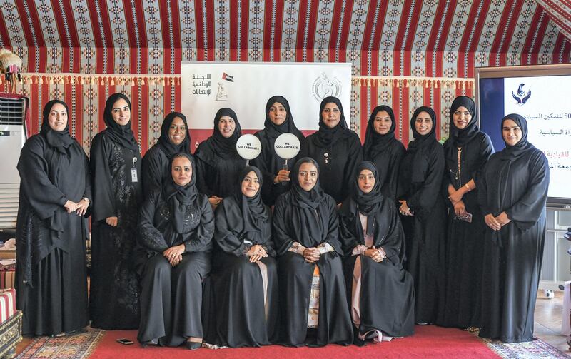 Abu Dhabi, United Arab Emirates - Women looking forward to enroll themselves for Federal National Council at the General WomenÕs Union in Mushrif. Khushnum Bhandari for The National