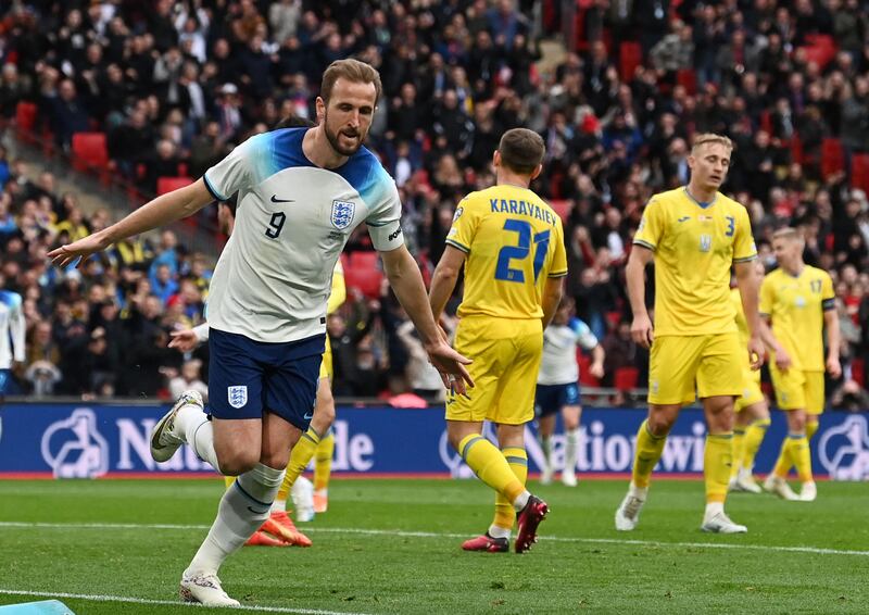 Harry Kane 8 - Fresh from breaking England’s goalscoring record on Thursday, Kane made it 55 goals – his 22nd at Wembley – when he started and finished a move involving an inch-perfect cross from Saka.  Earlier, he came close twice, first when he mis-hit from a Henderson cross, and then when he guided a Maddison ball over the bar.

AFP