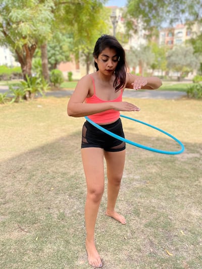 Kristen D'lima says hula-hooping alleviated her stress during the pandemic