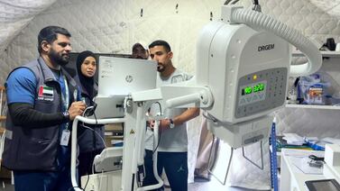 The UAE sent an X-ray machine to Al Marwani Field Hospital in the Gaza Strip. Wam