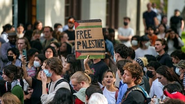 Pro-Palestinian supporters at the University of Texas at Austin. Austin American-Statesman / AP