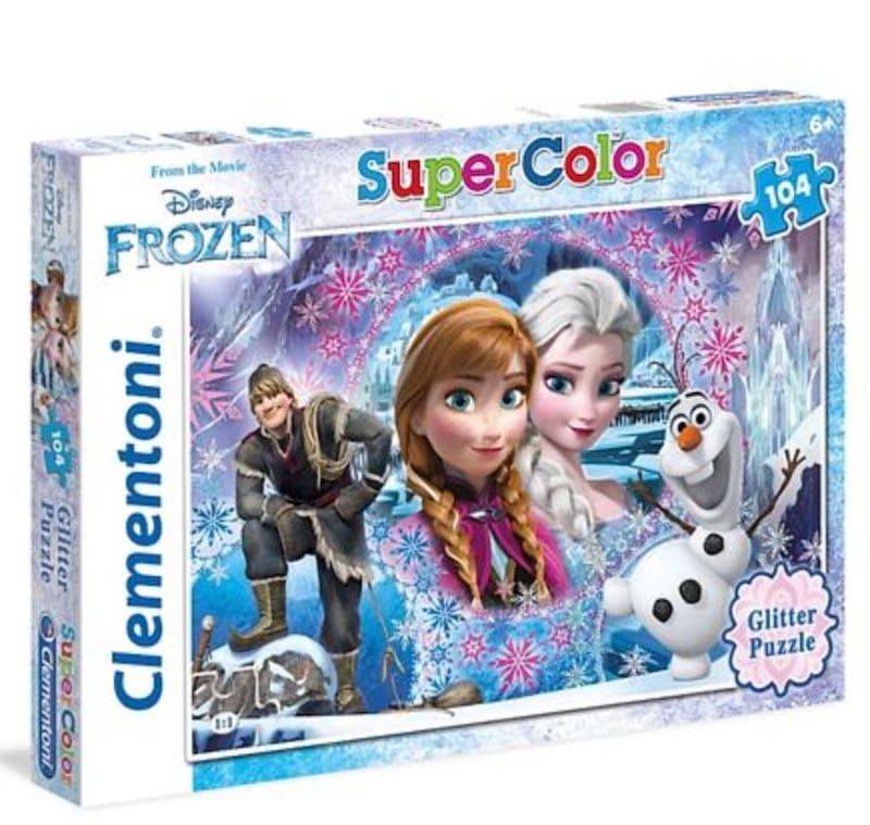 SuperColor 'Frozen' glitter puzzle, 104 pieces, for ages 6 and up, Dh39.87 (discounted from Dh51.45), from www.firstcry.ae