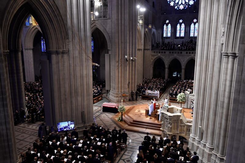 General view of late John McCain's National Memorial Service at the Washington. AFP