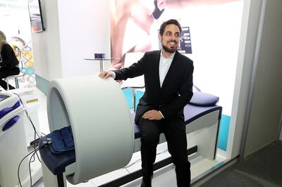 Carlo Marchesini, marketing manager of Asa Laser, with the Magnetotherapy Qs machine. Pawan Singh / The National