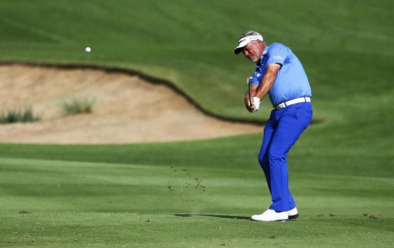 Darren Clarke of Northen Ireland is only a shot back of crowded top of the leader board at the inaugural Dubai Open. Francois Nel / Getty Images

