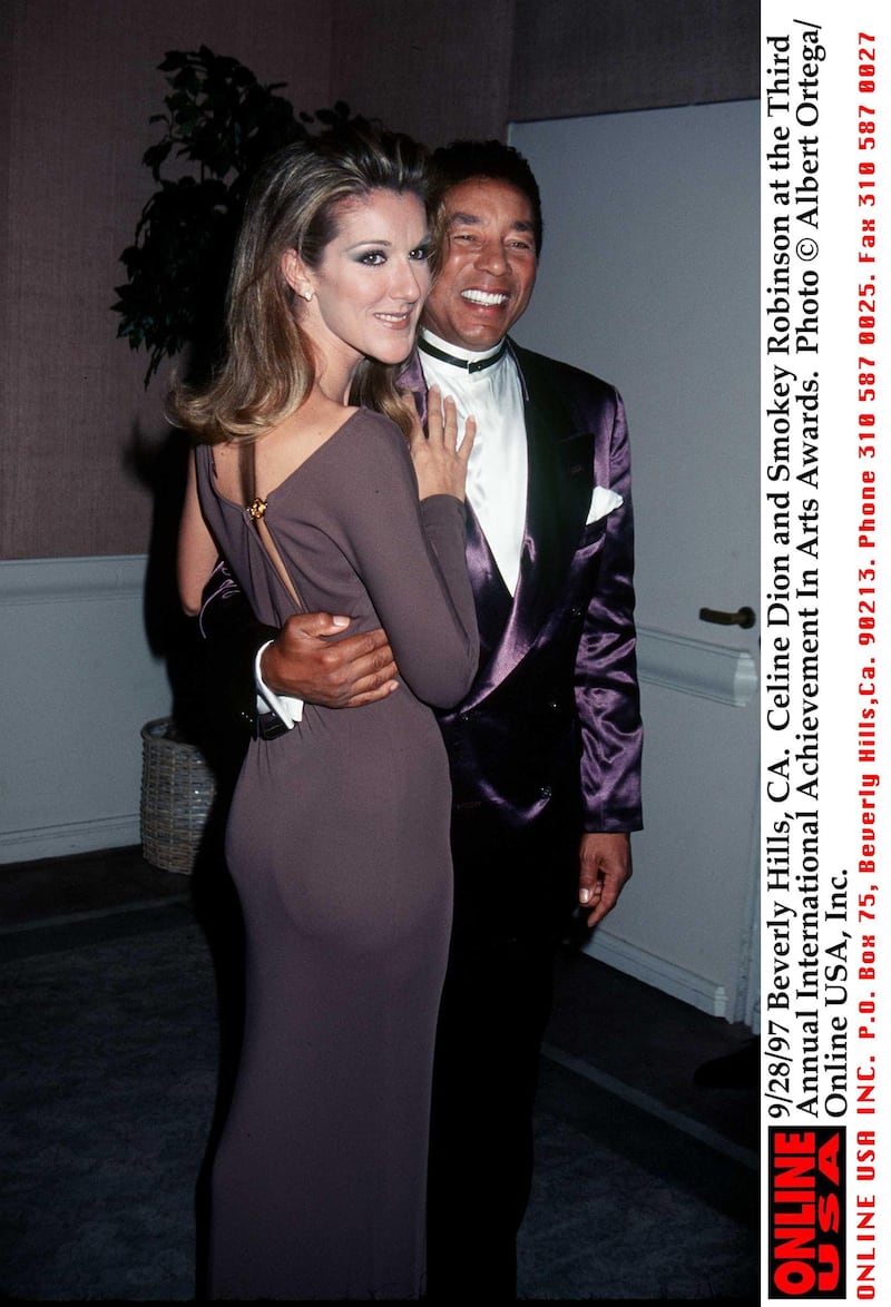 9/28/97 Beverly Hills, CA. Celine Dion and Smokey Robinson at the Third Annual International Achievement In Arts Awards.