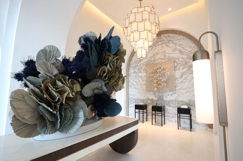 Stunning dried flower designs complement modern Arabian inspired interiors