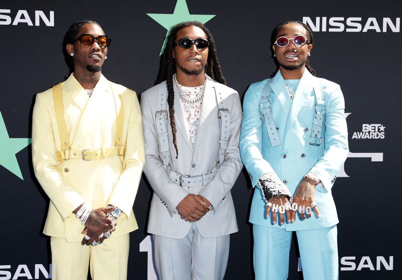 The three Migos rappers arrive at the 2019 BET Awards. Reuters 