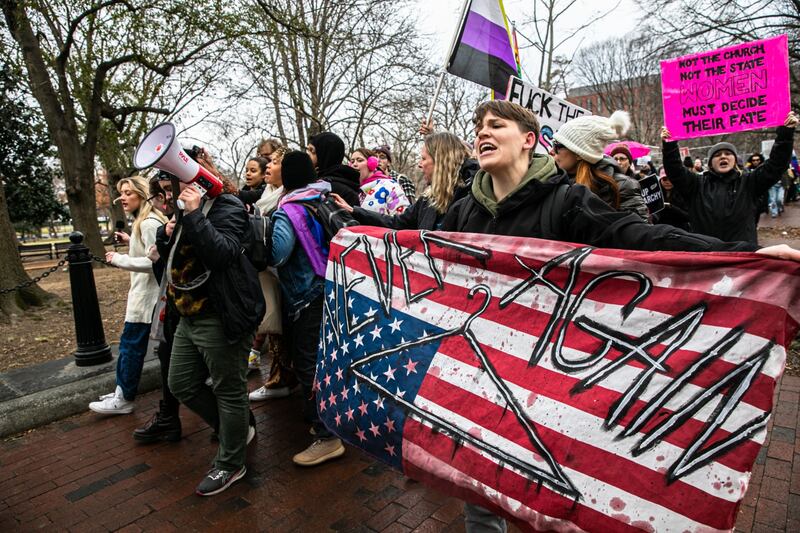 A Women's March in Washington on Sunday marked 50 years since the Supreme Court Roe v Wade verdict that allowed access to abortion. The court last June overturned the verdict. Bloomberg