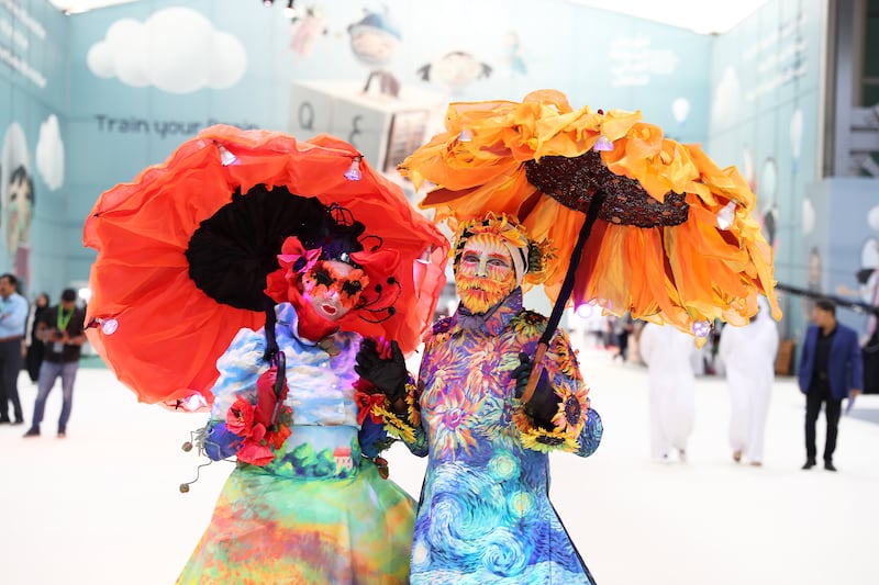Roaming performers at the Sharjah Children's Reading Festival. Photo: Pawan Singh / The National