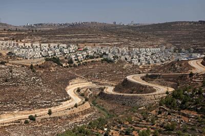 The Jewish settlement of Givat Zeev overlooks Palestinian villages near the Israeli-occupied West Bank city of Ramallah. AFP