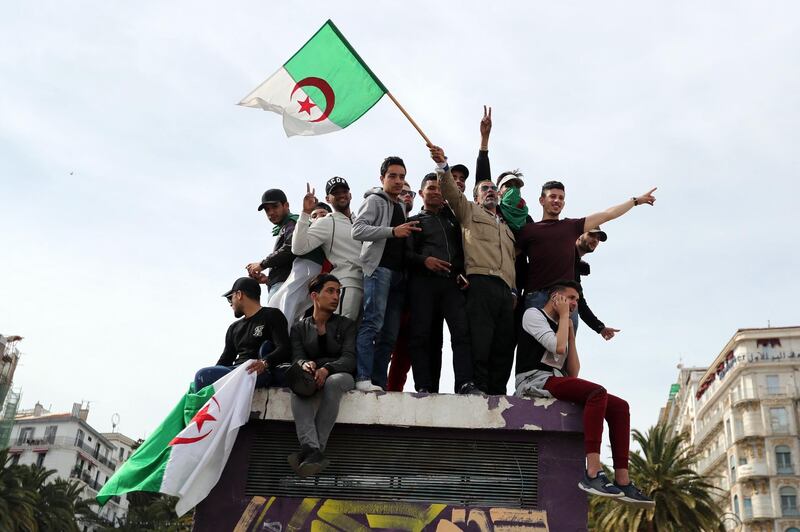 epa07415621 Algerian students protest against the fifth term of Algerian President Abdelaziz Bouteflika in Algiers, Algeria, 05 March 2019. Bouteflika, serving as the president since 1999, submitted on 03 March his re-election candidacy papers to the Constitutional Council, despite the mystery surrounding his health status as well as continuing protests against his plans to seek a fifth term in office.  EPA/MOHAMED MESSARA